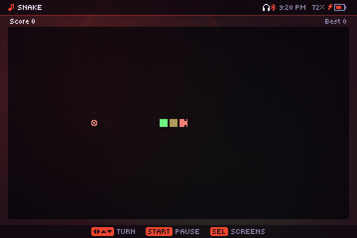 Snake: the snake steps on the song's beat subdivisions over a grid of dots that pulse with it